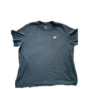 Nike Men’s XXL All-Over Nike Print T-Shirt – Black – Graphic Sportswear Tee